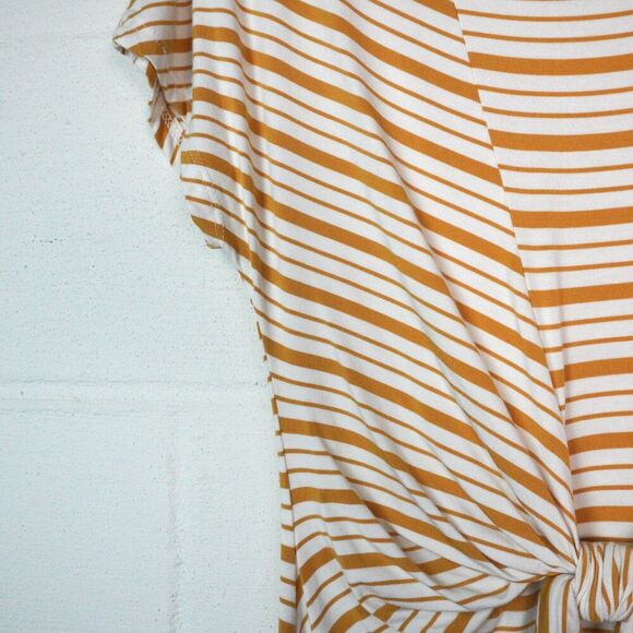 Altar'd State Striped Yellow and White Mini Dress Tie Front Sz S EUC Summer - Picture 3 of 5